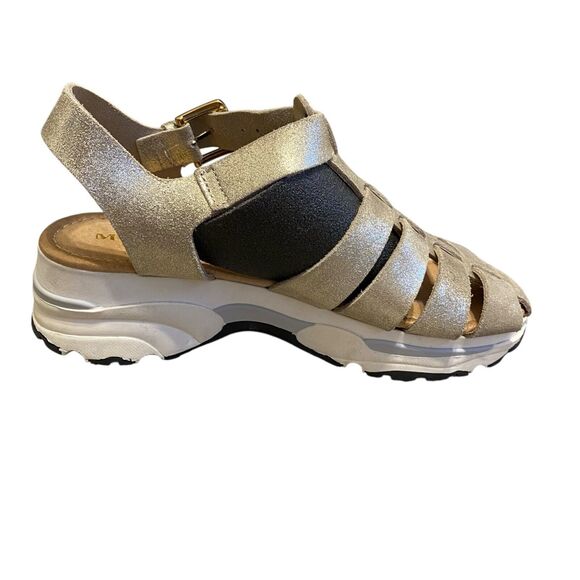 Sesto Meucci Chunky Sandals 9 EU 39 Platform Gold Leather Strappy Made Italy - Picture 2 of 8